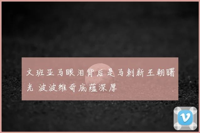 文班亚马眼泪背后是马刺新王朝曙光 波波维奇底蕴深厚